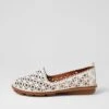 Lyyon White Leather Flats -Lynx Shoes Shop CF11600WHILE 2