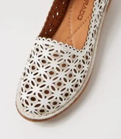 Lyyon White Leather Flats -Lynx Shoes Shop CF11600WHILE 5
