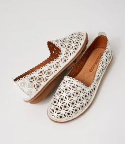 Lyyon White Leather Flats -Lynx Shoes Shop CF11600WHILE 6