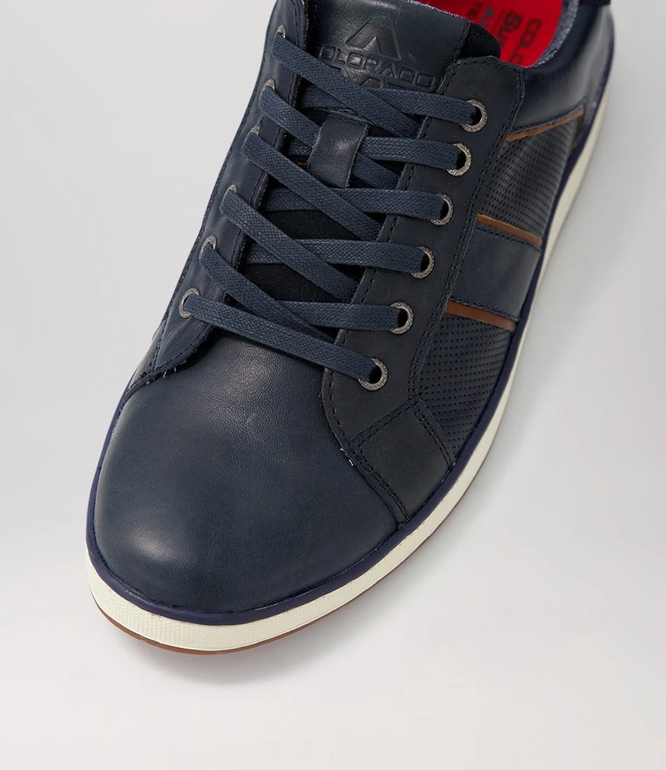 Imp Navy Pull Up Leather Sneakers 6 Imp Navy Pull Up Leather Sneakers - Image 4