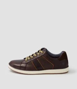 Imp Dark Brown Pull Up Leather Sneakers