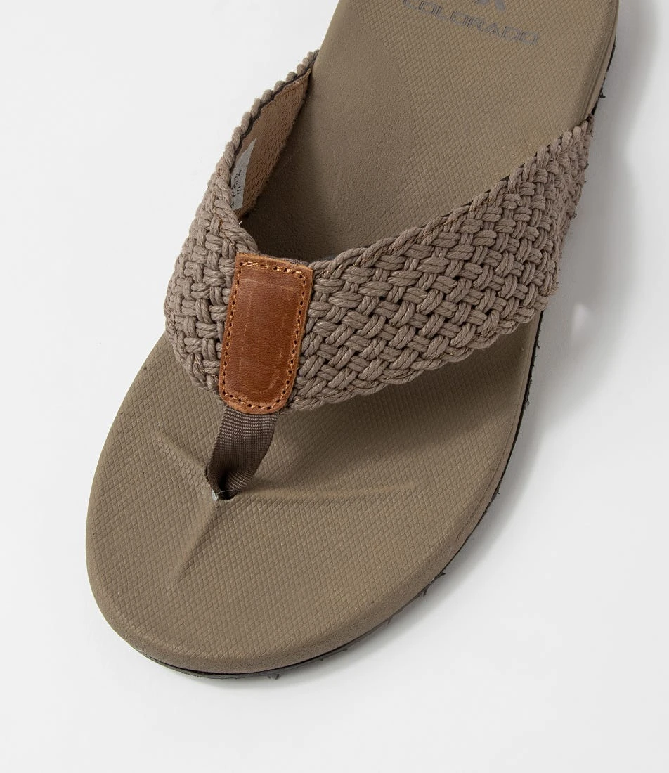 Cast Taupe Fabric Thongs 6 Cast Taupe Fabric Thongs - Image 4