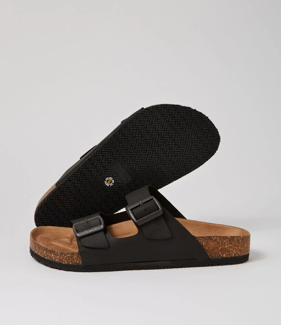 Karra Black Crazyhorse Leather Slides 7 Karra Black Crazyhorse Leather Slides - Image 5