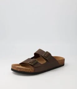 Karra Mocca Crazyhorse Leather Slides -Lynx Shoes Shop CF11691E36QB 3