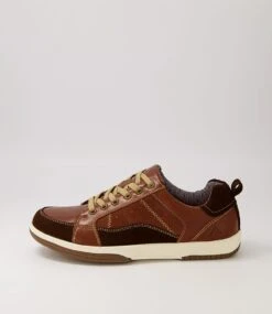 Vic Cognac Pull Up Leather Sneakers