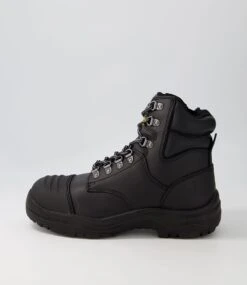 Scaffold Black Crazyhorse Leather Lace Up Boots