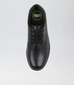 Enviro Snr E Lace Black Leather Lace Up Flats -Lynx Shoes Shop CF11717BLALE 6