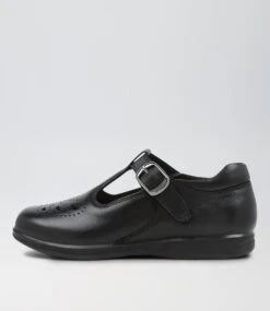 Sera Jnr E Lol Black Leather Flat Shoes