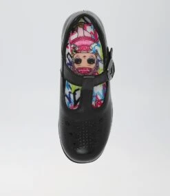 Sera Jnr E Lol Black Leather Flat Shoes -Lynx Shoes Shop CF11725BLALE 6