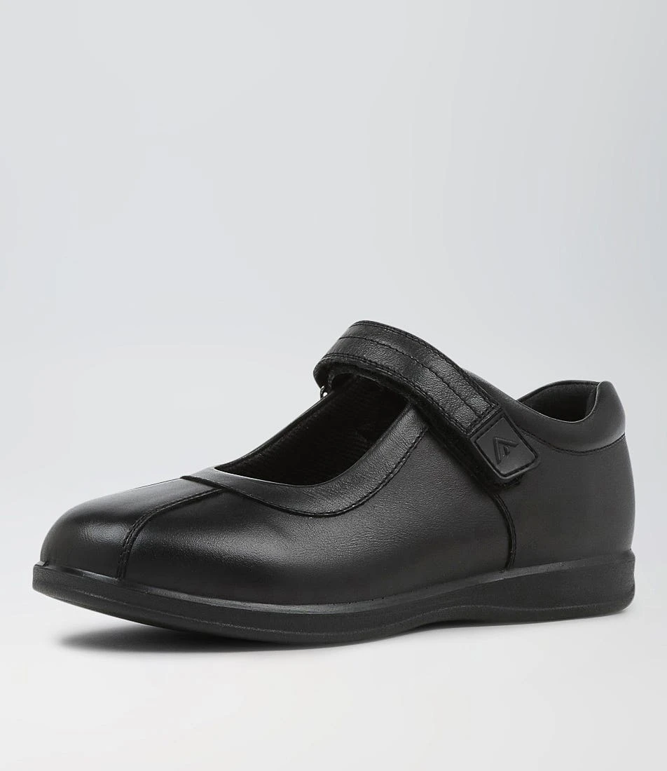 Sienna Jnr E Lol Black Leather Flat Shoes 4 Sienna Jnr E Lol Black Leather Flat Shoes - Image 2