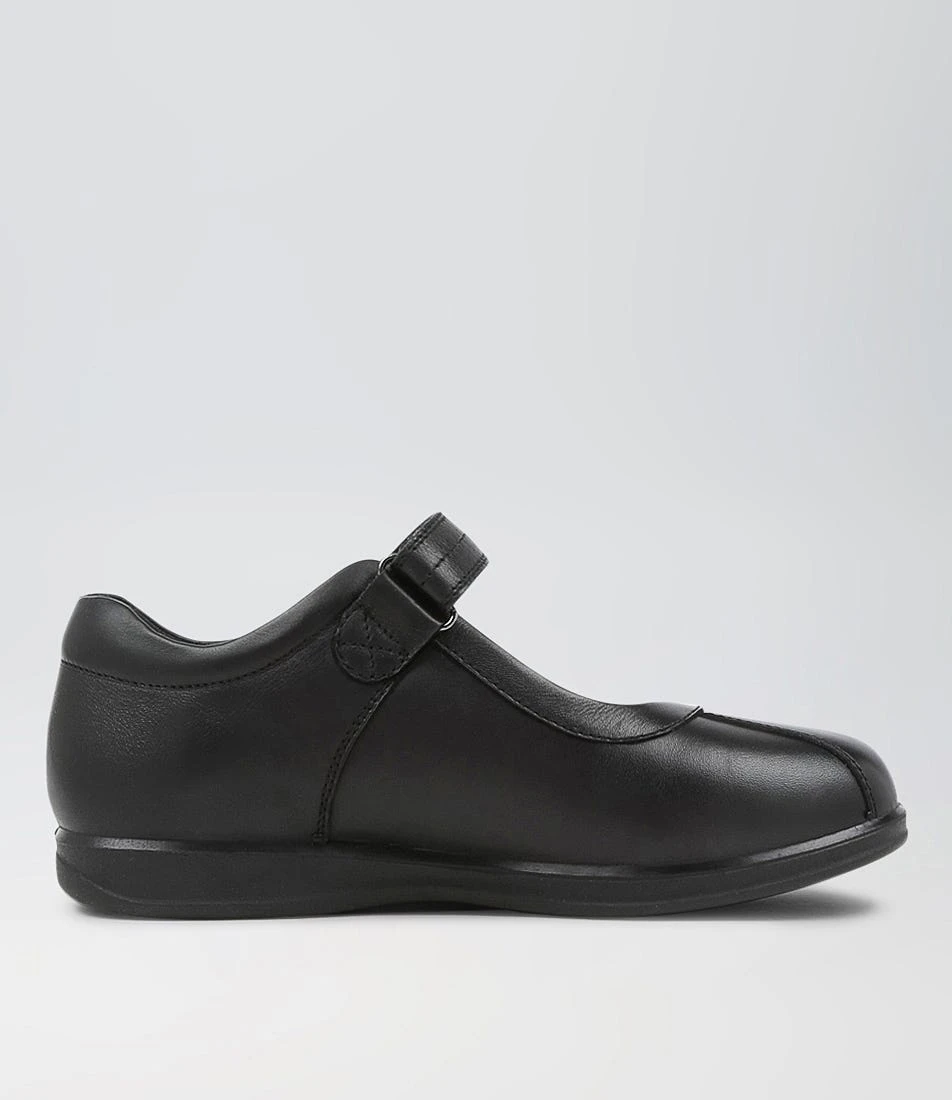 Sienna Jnr E Lol Black Leather Flat Shoes 5 Sienna Jnr E Lol Black Leather Flat Shoes - Image 3