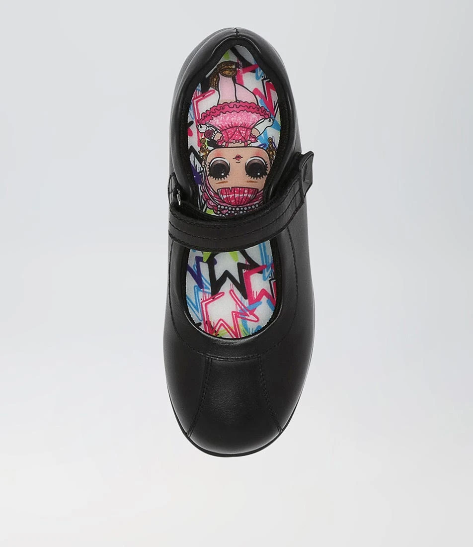 Sienna Jnr E Lol Black Leather Flat Shoes 7 Sienna Jnr E Lol Black Leather Flat Shoes - Image 5