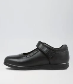 Sandy Jnr E Sb Black Leather Flat Shoes