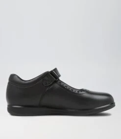 Sandy Jnr E Sb Black Leather Flat Shoes -Lynx Shoes Shop CF11727BLALE 4