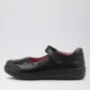 Kayley Jnr E Lol Black Leather Flat Shoes
