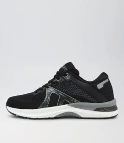 Compete Jnr Lace Black White Mesh Sneakers