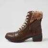 Darings Brown Fur Leather Ankle Boots 1 Darings Brown Fur Leather Ankle Boots -Lynx Shoes Shop CF11789BROEI 2
