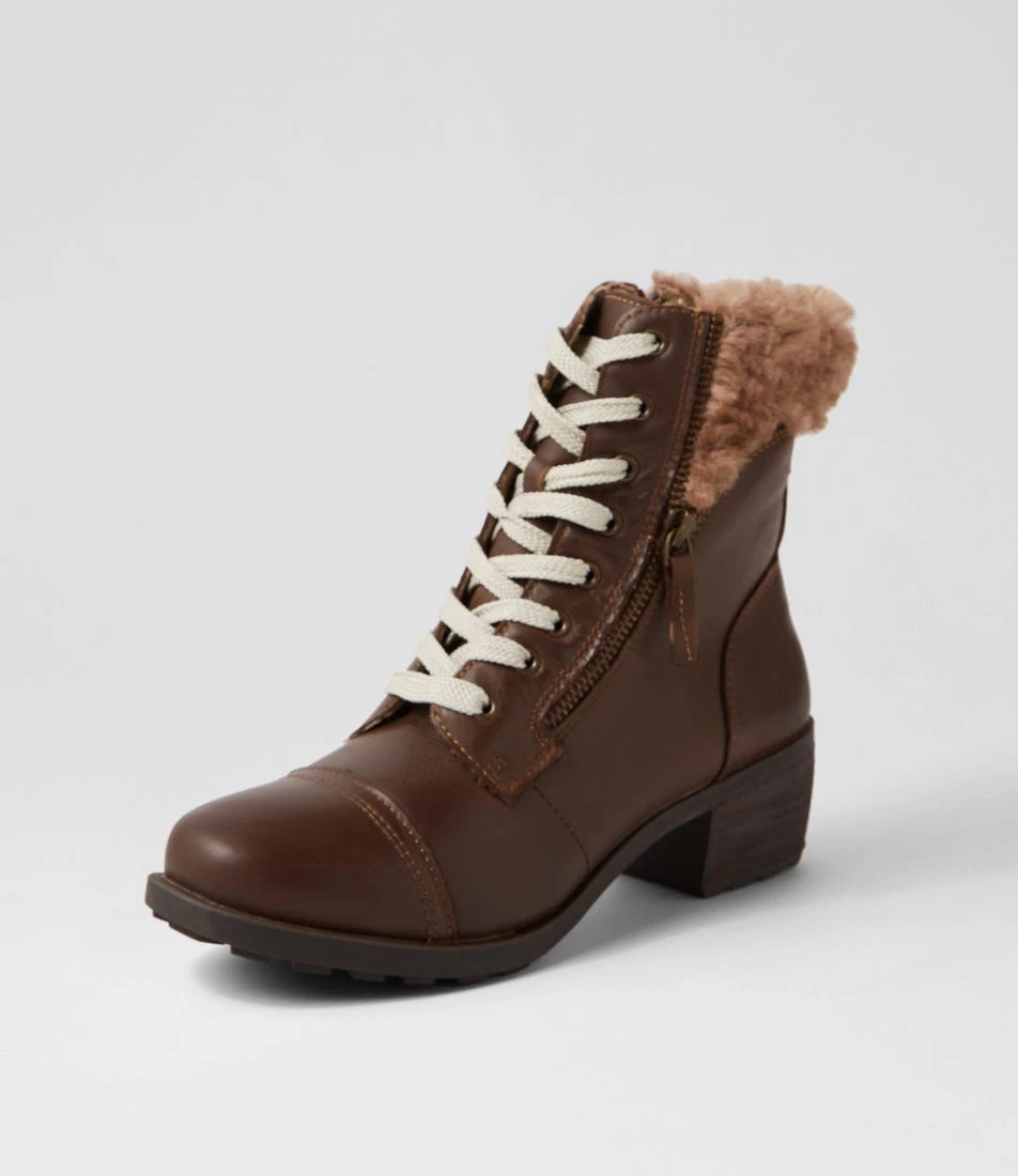 Darings Brown Fur Leather Ankle Boots 4 Darings Brown Fur Leather Ankle Boots - Image 2