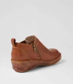 Noshow Dark Tan Leather Ankle Boots -Lynx Shoes Shop CF11801TAOLE 4