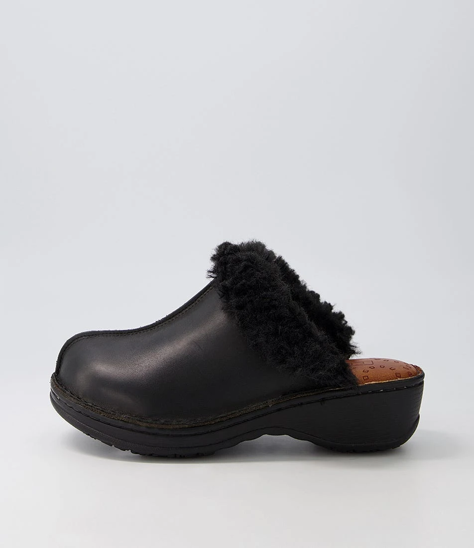 Nassie Black Leather Fur Heels 3 Nassie Black Leather Fur Heels