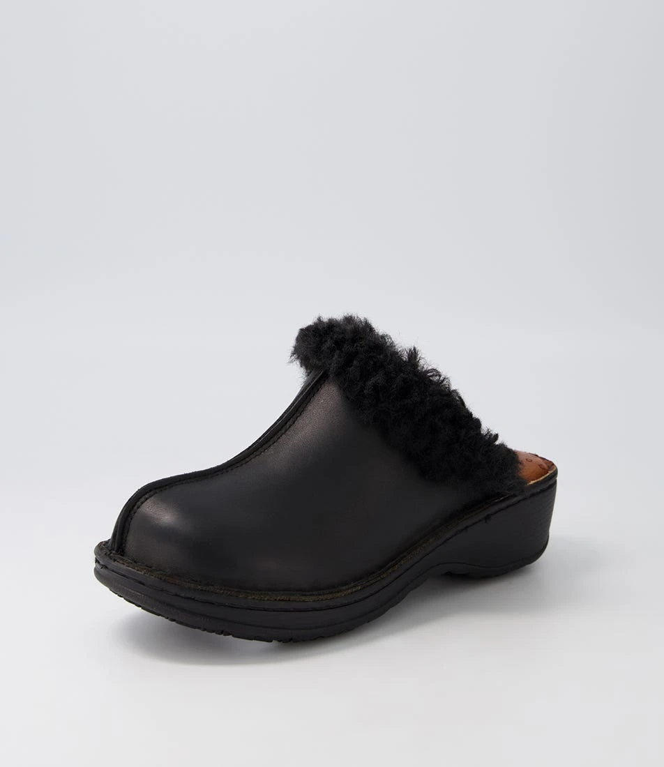 Nassie Black Leather Fur Heels 4 Nassie Black Leather Fur Heels - Image 2