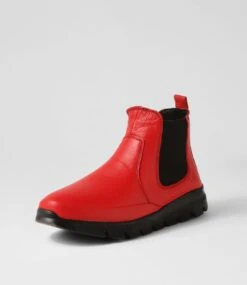 Aliza Red Leather Chelsea Boots -Lynx Shoes Shop CF11810REDLE 4
