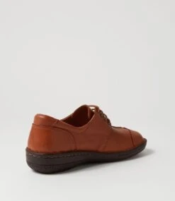 Inera Tan Leather Lace Up Flats -Lynx Shoes Shop CF11817TANLE 4