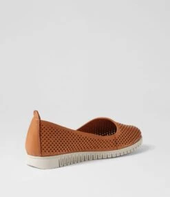 Jerza Tan Leather Flat Shoes -Lynx Shoes Shop CF11821TANLE 4