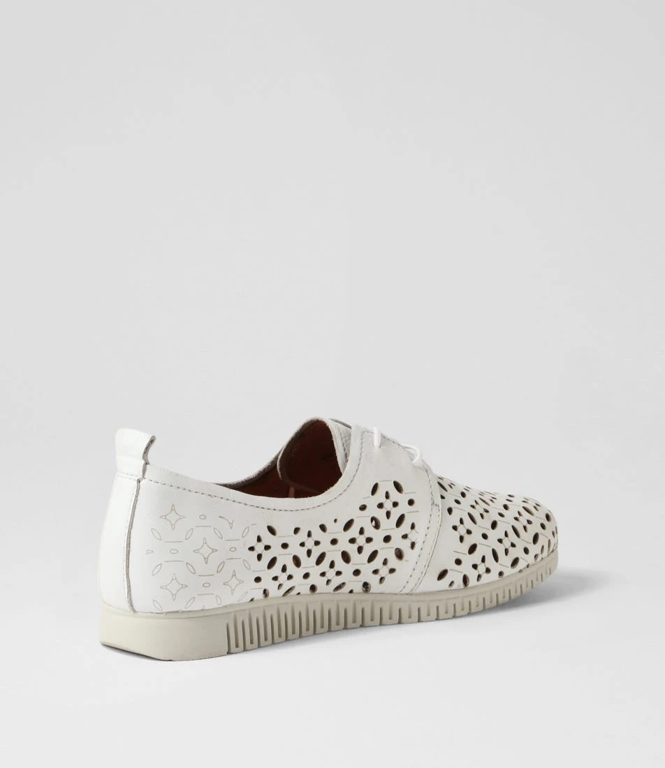 Jayva White Leather Lace Up Flats 5 Jayva White Leather Lace Up Flats - Image 3