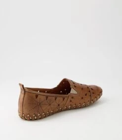 Nancing Tan Leather Flat Shoes -Lynx Shoes Shop CF11863TANLE 4