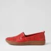 Mosey Dark Red Leather Flat Shoes -Lynx Shoes Shop CF11875RANLE 2