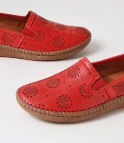 Mosey Dark Red Leather Flat Shoes -Lynx Shoes Shop CF11875RANLE 6