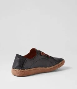 Meros Black Leather Flat Shoes -Lynx Shoes Shop CF11876BLALE 4