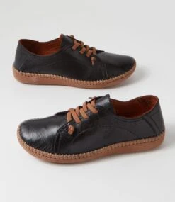 Meros Black Leather Flat Shoes -Lynx Shoes Shop CF11876BLALE 6