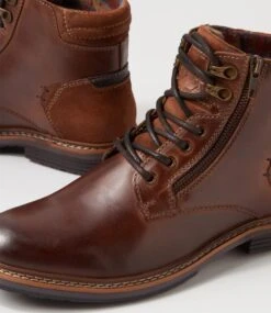 Danny Brown Waxy Leather Lace Up Boots -Lynx Shoes Shop CF11880BROQ3 6