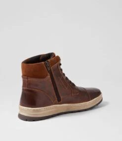 Prestige Cognac Pull Up Leather Lace Up Boots -Lynx Shoes Shop CF11882T075Y 4