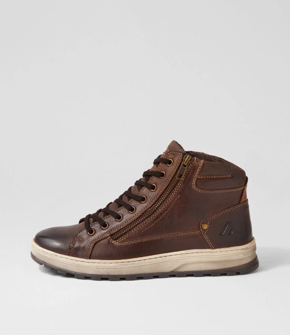 Preston Brown Pull Up Leather Hi Tops 3 Preston Brown Pull Up Leather Hi Tops