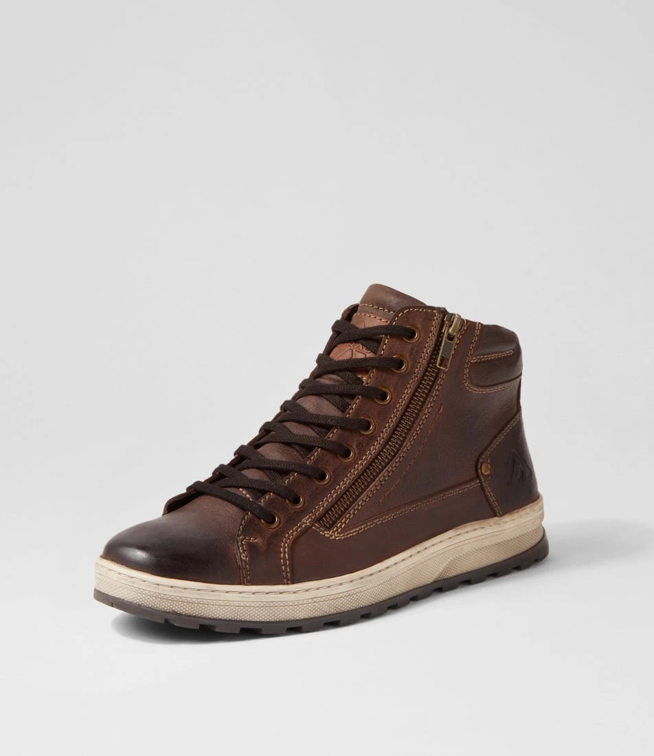 Preston Brown Pull Up Leather Hi Tops 4 Preston Brown Pull Up Leather Hi Tops - Image 2