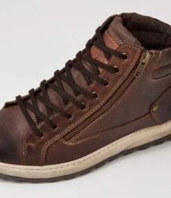 Preston Brown Pull Up Leather Hi Tops 11 Preston Brown Pull Up Leather Hi Tops -Lynx Shoes Shop CF11883BRO5Y 6