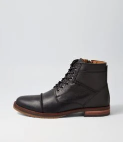 Brooklin 91 Preto Leather Lace Up Boots