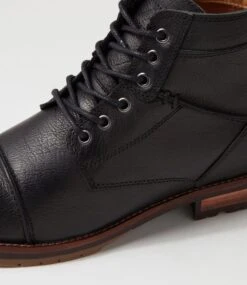 Brooklin 91 Preto Leather Lace Up Boots -Lynx Shoes Shop CF11888BYMLE 6