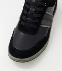 Celcius Black Leather Lace Up Flats -Lynx Shoes Shop CF11889BLALE 5