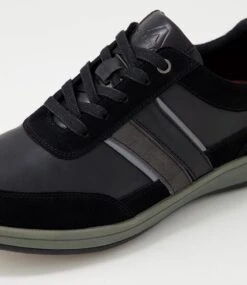 Celcius Black Leather Lace Up Flats -Lynx Shoes Shop CF11889BLALE 6