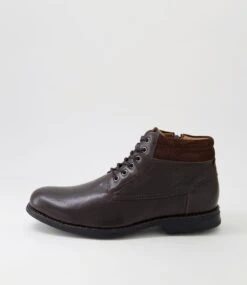 Cooper 56 Chocolate Leather Lace Up Boots