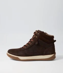 Equinox Chocolate Tumble Nubuck Lace Up Boots