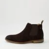 Ethol Dark Brown Suede Chelsea Boots -Lynx Shoes Shop CF11896E25SU 2