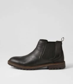 Galileo Black Waxy Nubuck Chelsea Boots