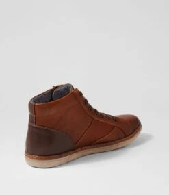 Tungsten Cognac Full Grain Leather Lace Up Boots -Lynx Shoes Shop CF11908T07V1 4