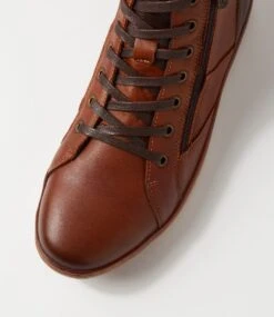 Tungsten Cognac Full Grain Leather Lace Up Boots -Lynx Shoes Shop CF11908T07V1 5