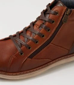 Tungsten Cognac Full Grain Leather Lace Up Boots -Lynx Shoes Shop CF11908T07V1 6